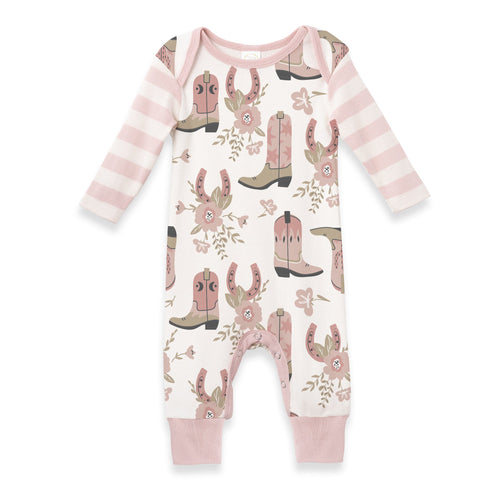 cowgirl-boots-cotton-romper Tesa Babe - Sophia's StyleBaby Girl Clothes-1
