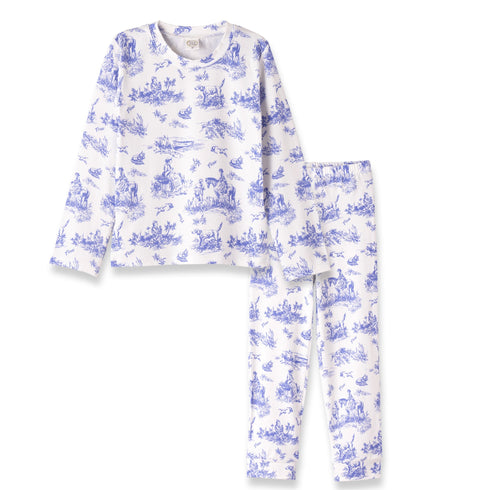 toile-de-jouy-girls-bamboo-pajama-set Tesa Babe - Sophia's StyleGirl's Pajamas-1