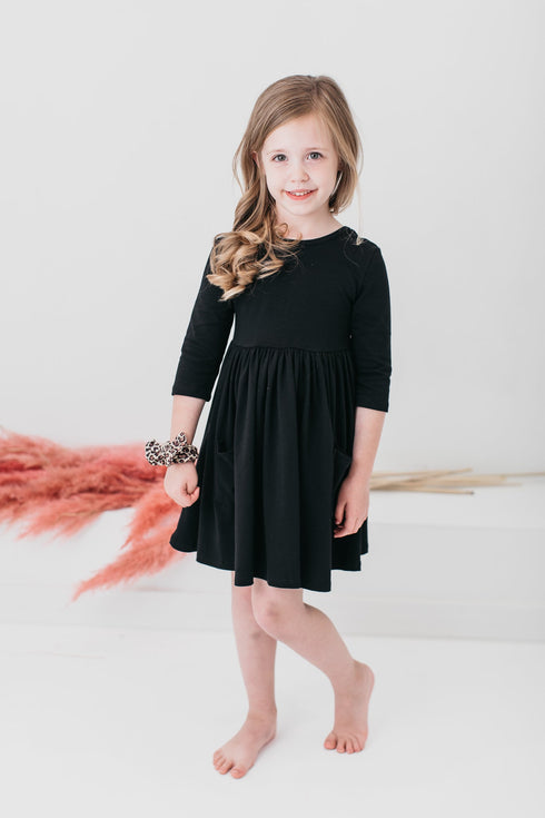 black-3-4-pocket-twirl-dress Mila & Rose - Sophia's Style--4T--5