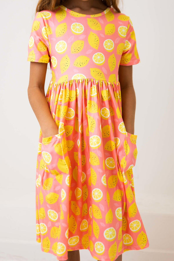 lemon-squeezy-s-s-pocket-twirl-dress Mila & Rose - Sophia's Style-Lemon Squeezy S/S Pocket Twirl Dress-6-12M--1