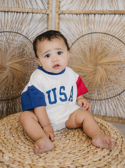 usa-colorblock-t-shirt-romper at Sophia's Style-5