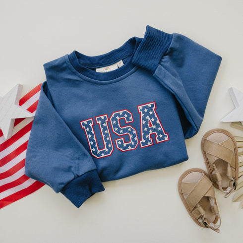 usa-stars-crewneck-sweatshirt Little Joy Co - Sophia's Style-1
