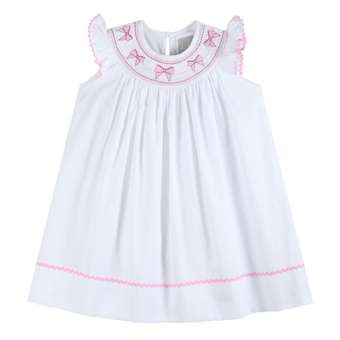 white-and-pink-bows-smocked-bishop-dress-lil-cactus-sophias-styleBishop Dress-1