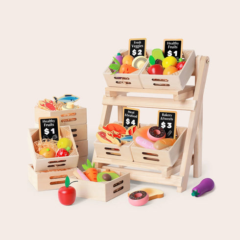 tiny-land®-wooden-play-food-for-kitchen-with-no-rack-Tiny Land-Sophia's Style-Pretend Play-1
