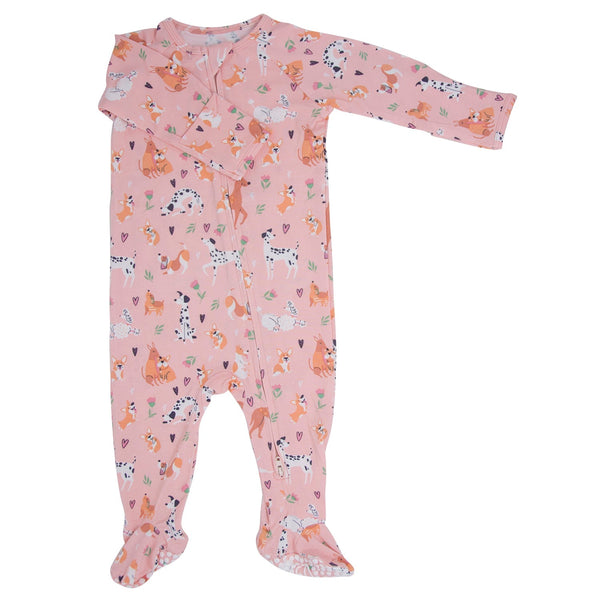 dalmatian-poodle-puppy-zipper-footie Sweet Bamboo - Sophia's StyleFooties-1