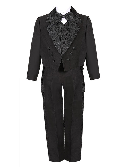 Rain Kids Boys Multi Color Tail Jacket Jacquard Trim Festive Tuxedo Set 2T-20 - SophiasStyle.com