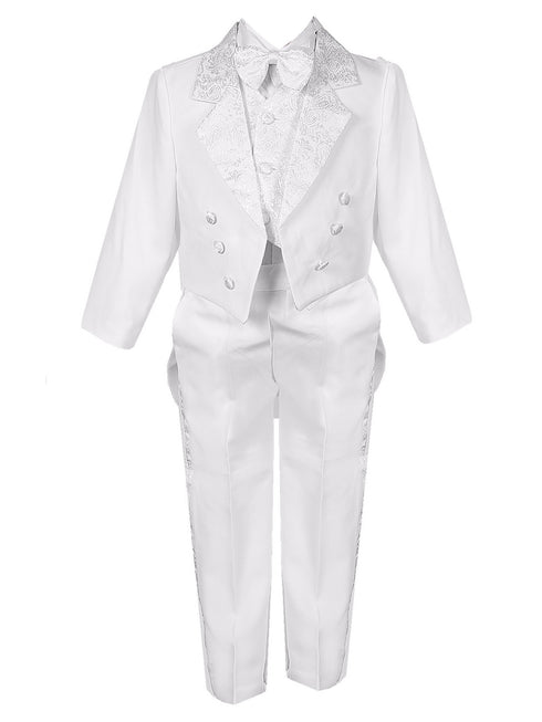 Rain Kids Boys Multi Color Tail Jacket Jacquard Trim Festive Tuxedo Set 2T-20 - SophiasStyle.com