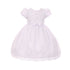RainKids Baby Girls White Lace Bow Organza Cape Hat Dress Baptism Set 0M - SophiasStyle.com