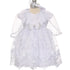 The Rain Kids Baby Girls White Short Sleeve Organza Cape Baptism Dress 0-24M - SophiasStyle.com