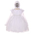 RainKids Baby Girls White Sparkly Tulle Cape Bonnet Christening Dress 0-24M - SophiasStyle.com