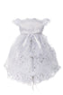 Rain Kids Baby Girls White Rhinestone Lace Virgin Mary Baptism Dress NB-24M - SophiasStyle.com