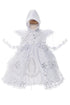 Rain Kids Baby Girls White Rhinestone Lace Virgin Mary Baptism Dress NB-24M - SophiasStyle.com