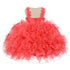 RainKids Little Girls Coral Beaded Cascade Ruffle Organza Pageant Dress 2-6 - SophiasStyle.com