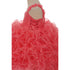 RainKids Little Girls Coral Beaded Cascade Ruffle Organza Pageant Dress 2-6 - SophiasStyle.com