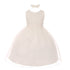 Rain Kids Baby Girls Ivory Floral Trim Organza Overlay Flower Girl Dress 6-24M - SophiasStyle.com
