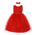 Rain Kids Baby Girls Red Floral Trim Organza Flower Girl Easter Dress 6-24M - SophiasStyle.com