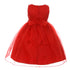 Rain Kids Baby Girls Red Floral Trim Organza Flower Girl Easter Dress 6-24M - SophiasStyle.com