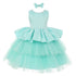 RainKids Little Girls Aqua Rhinestone Satin Tulle Party Flower Girl Dress 2-4T - SophiasStyle.com