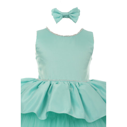 RainKids Baby Girls Aqua Rhinestone Satin Tulle Party Flower Girl Dress 6-24M - SophiasStyle.com