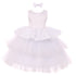 RainKids Little Girls White Rhinestone Satin Tulle Party Flower Girl Dress 2-4T - SophiasStyle.com