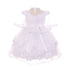 RainKids Baby Girls White Organza Tulle Bonnet Cape Christening Dress 3-24M - SophiasStyle.com