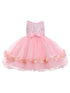 Little Girls Blush Bow Waist Floral Appliques Flower Girl Dress 2T-4T - SophiasStyle.com