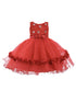Little Girls Red Bow Waist Floral Appliques Flower Girl Dress 2T-4T - SophiasStyle.com