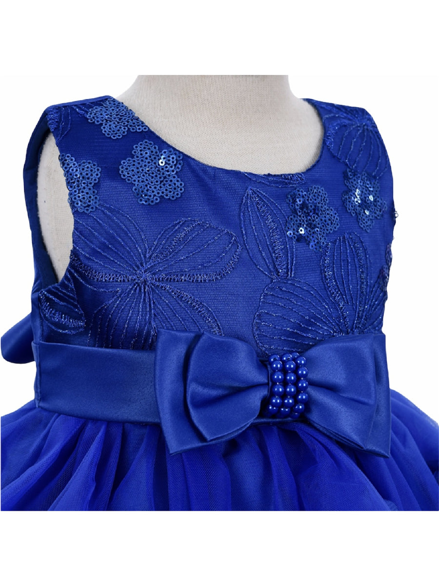 backless maxi dress forever 21 Baby Girls Royal Blue Bow Floral Appliques Tulle Flower Girl Dress 24 Months