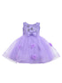 Baby Girls Lilac Bow Floral Appliques Tulle Flower Girl Dress 6-24 Months - SophiasStyle.com