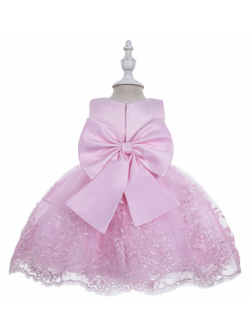 Little Girls Pink Rhinestone Embellished Sash Flower Girl Dress 2T-4T - SophiasStyle.com