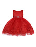 Baby Girls Red Rhinestone Embellished Sash Flower Girl Dress 6-24 Months - SophiasStyle.com