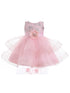 Baby Girls Blush Two Layer Tulle Skirt Flower Girl Dress 6-24 Months - SophiasStyle.com