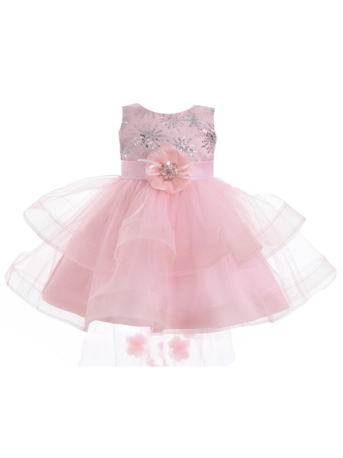 Little Girls Blush Two Layer Tulle Skirt Flower Girl Dress 2T-4T - SophiasStyle.com