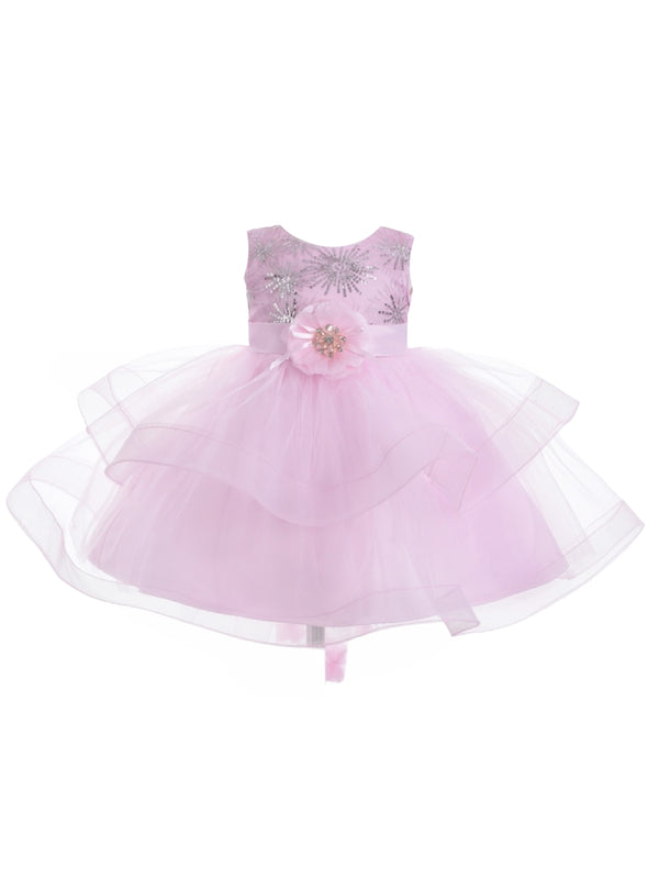 Baby Girls Pink Two Layer Tulle Skirt Flower Girl Dress 6-24 Months - SophiasStyle.com