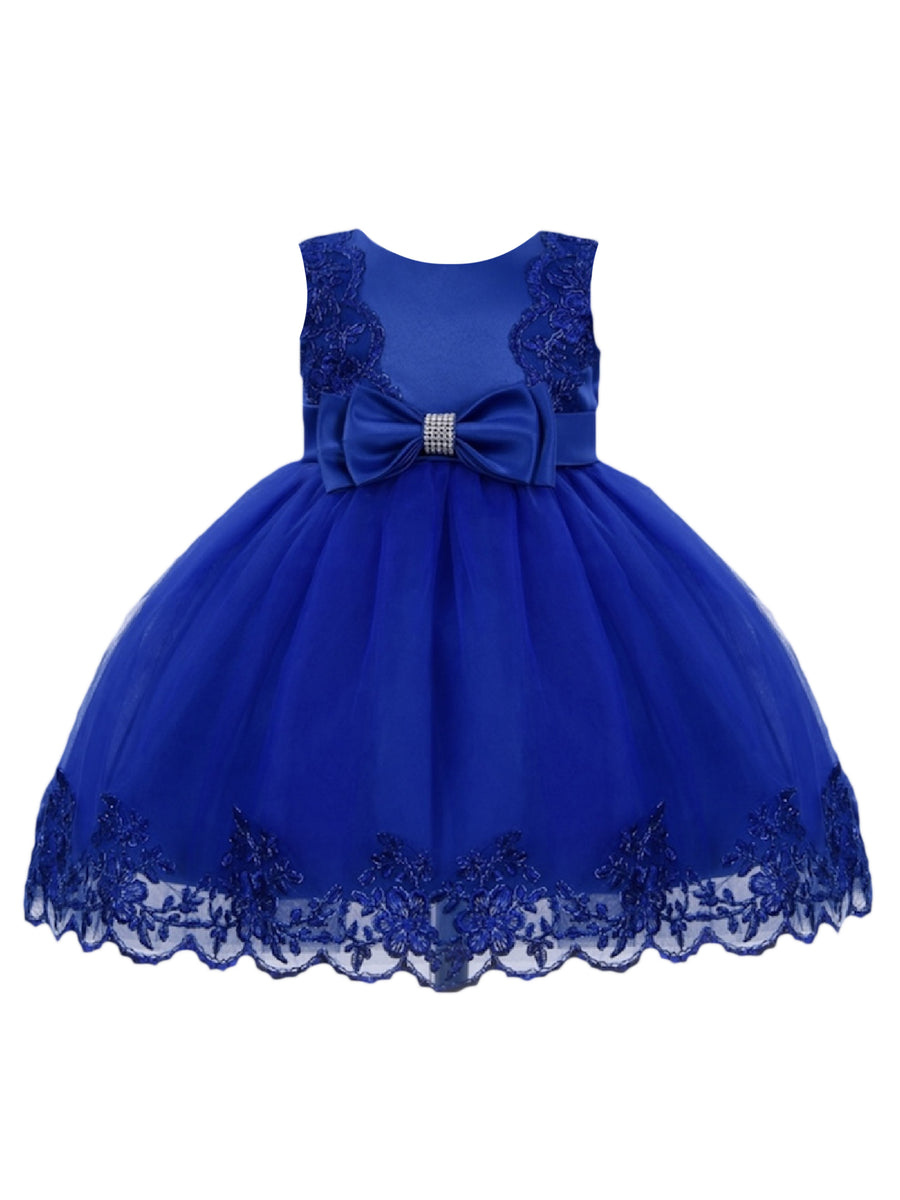 Little Girls Royal Blue Chiffon Sequence Flower Girl Dress 2T-6