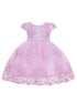 Baby Girls Pink Floral Embroidery Pearl Waist Flower Girl Dress 6-24 Months - SophiasStyle.com