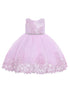 Little Girls Pink Floral Embroidery Glitter Belt Flower Girl Dress 2T-4T - SophiasStyle.com