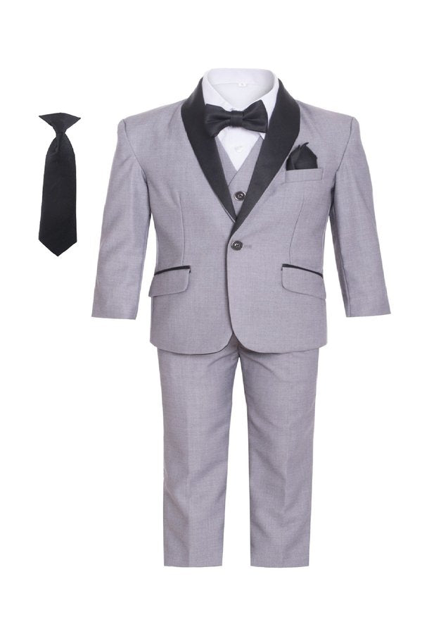 Magen Kids Big Boys Husky Fit Shawl Collar Tuxedo 7 Piece Suit 8-20 - SophiasStyle.com