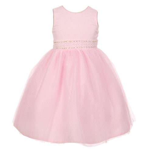 Rain Kids Big Girls Pink Sparkly Tulle Pearls Occasion Dress 10 - SophiasStyle.com