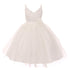 Rain Kids Big Girls Ivory Beaded Lace V-neck Special Occasion Dress 8-12 - SophiasStyle.com