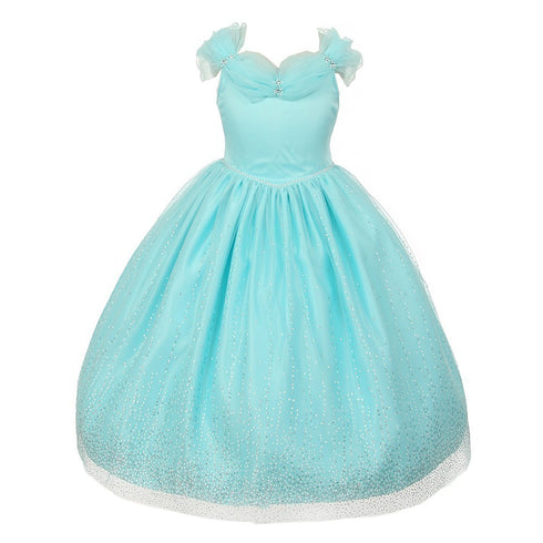 Rainkids Big Girls Aqua Rhinestones Sparkly Tulle Tiara Princess Dress 8-12 - SophiasStyle.com