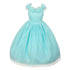 Rainkids Big Girls Aqua Rhinestones Sparkly Tulle Tiara Princess Dress 8-12 - SophiasStyle.com