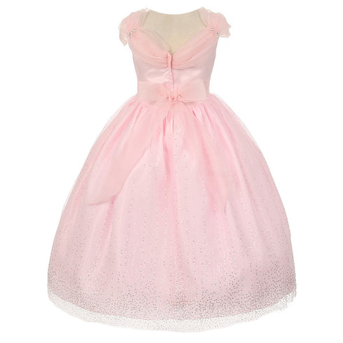 Rainkids Little Girls Pink Rhinestones Sparkly Tulle Tiara Princess Dress 2-6 - SophiasStyle.com