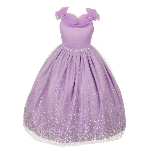 Rainkids Little Girls Lilac Rhinestones Sparkly Tulle Tiara Princess Dress 2-6 - SophiasStyle.com