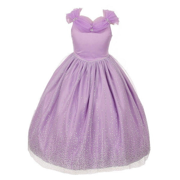 Rainkids Little Girls Lilac Rhinestones Sparkly Tulle Tiara Princess Dress 2-6 - SophiasStyle.com