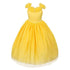 Rainkids Big Girls Yellow Rhinestones Sparkly Tulle Tiara Princess Dress 8-12 - SophiasStyle.com