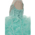 RainKids Big Girls Aqua Heart Shape Beaded Organza Jacket Pageant Dress 8-12 - SophiasStyle.com