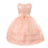 RainKids Big Girls Blush Sequin Lace Organza Junior Bridesmaid Dress 8-12 - SophiasStyle.com
