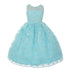 Rain Kids Little Girls Aqua Lace Pearl Adorned Flower Girl Easter Dress 2-6 - SophiasStyle.com