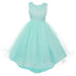 RainKids Little Girls Aqua Pearl Hi-Low Satin Tulle Flower Girl Dress 2-6 - SophiasStyle.com